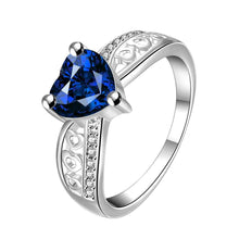 silver plated wedding ring strawberry blue anel masculino diy hbr335 J4U66