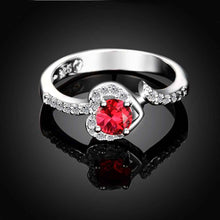 silver plated wedding ring strawberry blue anel masculino diy hbr335 J4U66