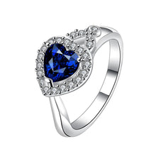 silver plated wedding ring strawberry blue anel masculino diy hbr335 J4U66