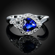 silver plated wedding ring strawberry blue anel masculino diy hbr335 J4U66