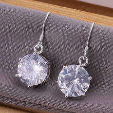 silver earrings for women zircon cufflinks jewelry european style J4U66