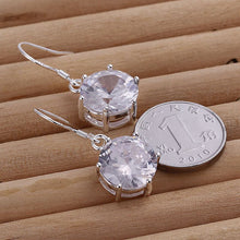 silver earrings for women zircon cufflinks jewelry european style J4U66