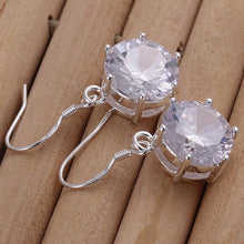 silver earrings for women zircon cufflinks jewelry european style J4U66