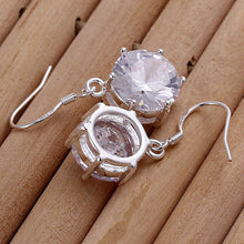 silver earrings for women zircon cufflinks jewelry european style J4U66