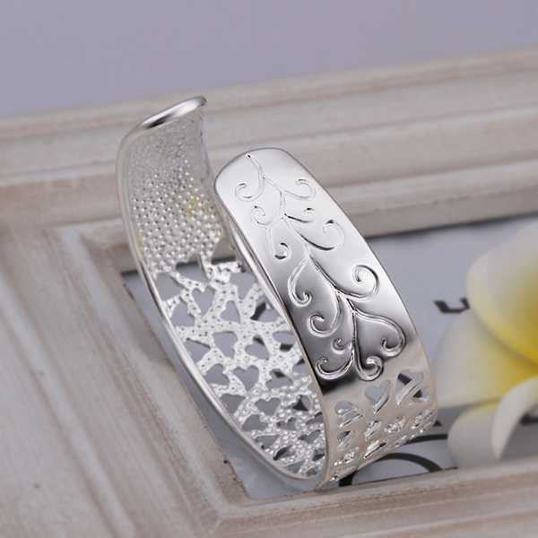 silver plated full small hearts men bracelet jewerly accessories smtb201 J4U66