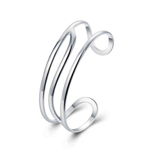 silver plated bangles triple line women bracelet bijoux femme smtb04 J4U66