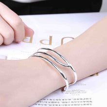 silver plated bangles triple line women bracelet bijoux femme smtb04 J4U66