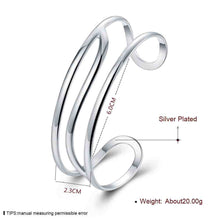 silver plated bangles triple line women bracelet bijoux femme smtb04 J4U66