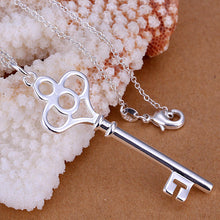 silver plated necklaces amp pendants four round key colar vintage summer jewelry J4U66