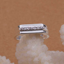 silver plated rings for men inlaid stone middle section smooth anel masculino jewelry display J4U66