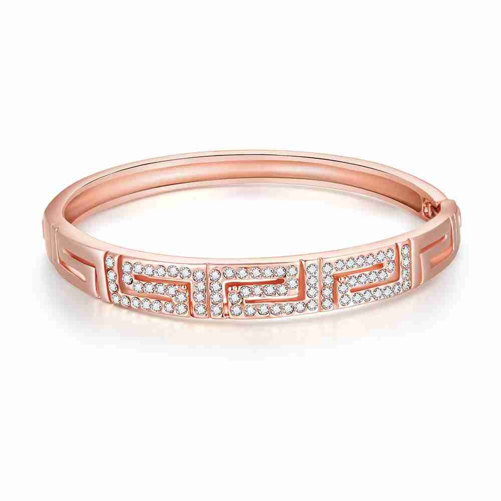trendy 18k gold plating letter shaped inlay crystal men bracelet prices in euros J4U66
