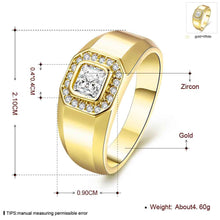 trendy 18k gold plating engagement ring hornless square insets anel masculino 100 hand madeball J4U66