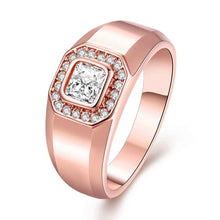 trendy 18k gold plating engagement ring hornless square insets anel masculino 100 hand madeball J4U66