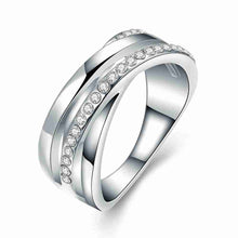 trendy 18k gold plating rings for women inlaid crystal bridge opal J4U66