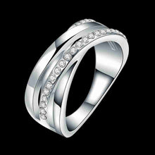 trendy 18k gold plating rings for women inlaid crystal bridge opal J4U66