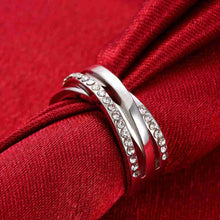trendy 18k gold plating rings for women inlaid crystal bridge opal J4U66