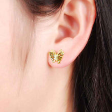 trendy 24k gold plated earings jewelry butterlly stud cufflinks charm yhde004 J4U66