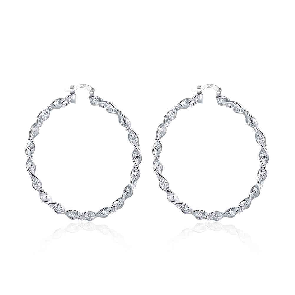 trendy silver earing rollerchain clip pendientessmte J4U66