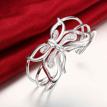 trendy silver plated bangles insets butterfly women wedding bracelet prices in euros smtb10 J4U66