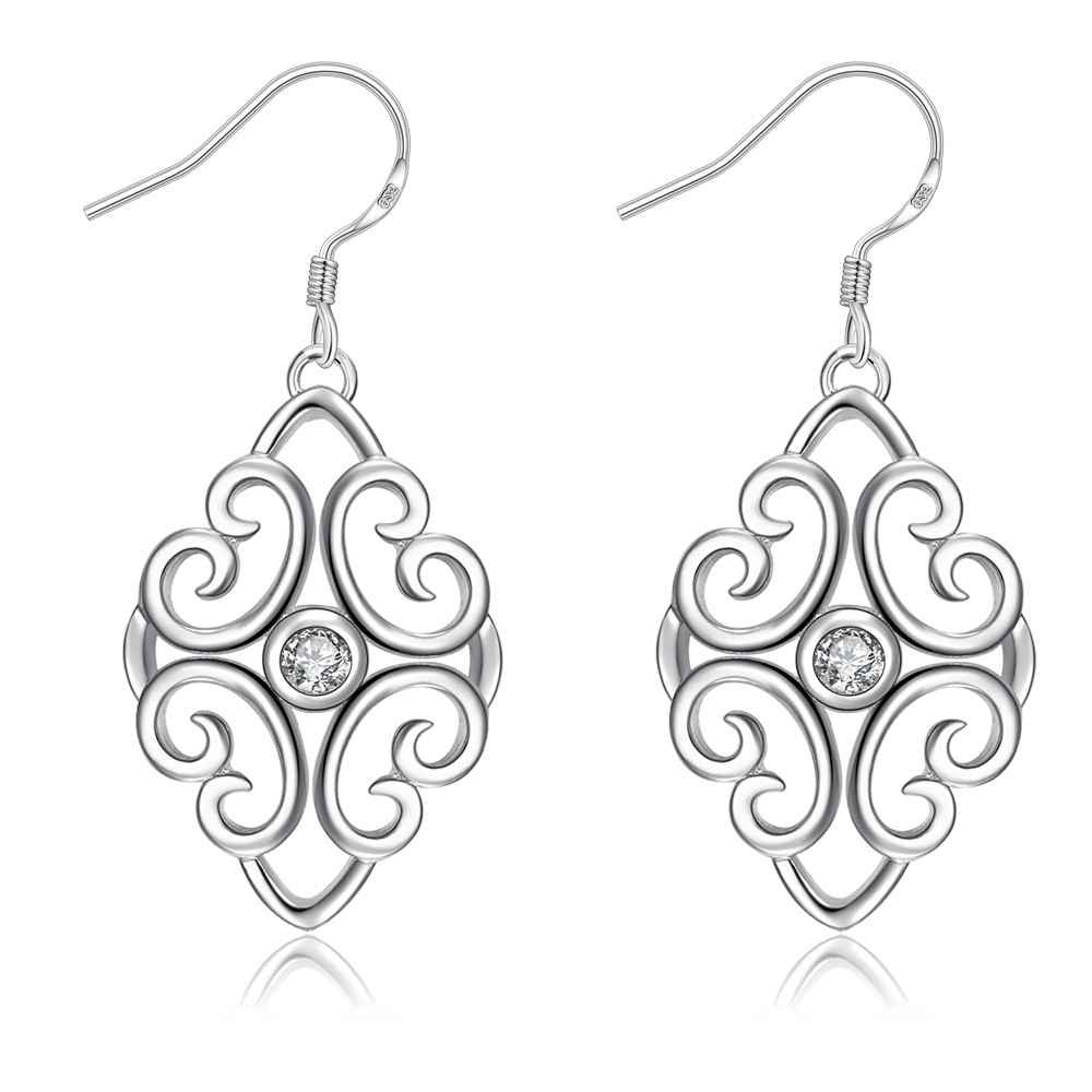 trendy silver plated earing geometric beans cufflinks jewerly accessories J4U66