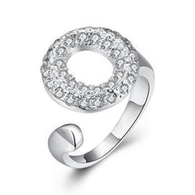 trendy silver plated ring opening concave insets heart bague femme diy hbr05 J4U66