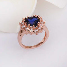 vintage love acessorios para mulher ring blue and heart anel feminino collier plastron hbr14 J4U66