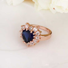 vintage love acessorios para mulher ring blue and heart anel feminino collier plastron hbr14 J4U66