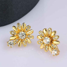 g18k gold plating earing ethnic crystal flower stud pendientes sport  023 J4U66
