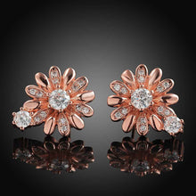 g18k gold plating earing ethnic crystal flower stud pendientes sport  023 J4U66