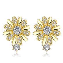 g18k gold plating earing ethnic crystal flower stud pendientes sport  023 J4U66