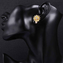 g18k gold plating earing ethnic crystal flower stud pendientes sport  023 J4U66