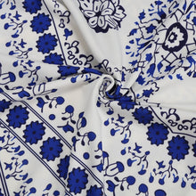 Dress Elegant Floral Print Work Business Casual Party Pencil Dresses Blue And White Porcelain Vestidos J4U66