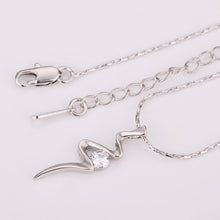 18k gold plating necklace inlaid crystal bow collier femme wedding J4U66