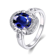 18k gold plated ring oval package gem anillos hbr17 J4U66