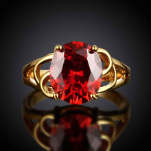 18k gold plated ring oval package gem anillos hbr17 J4U66