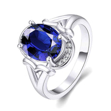 18k gold plated ring oval package gem anillos hbr17 J4U66