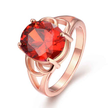 18k gold plated ring oval package gem anillos hbr17 J4U66