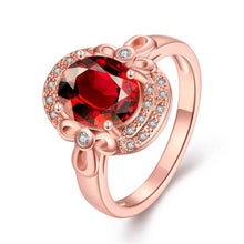 18k gold plated ring oval package gem anillos hbr17 J4U66