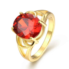 18k gold plated ring oval package gem anillos hbr17 J4U66