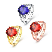 18k gold plated ring oval package gem anillos hbr17 J4U66