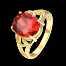 18k gold plated ring oval package gem anillos hbr17 J4U66