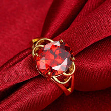 18k gold plated ring oval package gem anillos hbr17 J4U66