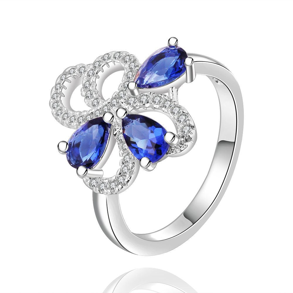 silver engagement rings insets flower sapphire anillos summer jewelry hbr10 J4U66