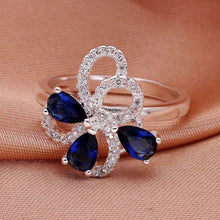 silver engagement rings insets flower sapphire anillos summer jewelry hbr10 J4U66