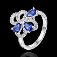 silver engagement rings insets flower sapphire anillos summer jewelry hbr10 J4U66