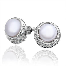 silver earring beads heart imitation pearl stud cuff wedding hbe2 J4U66