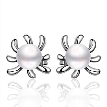 silver earring beads heart imitation pearl stud cuff wedding hbe2 J4U66