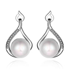 silver earring beads heart imitation pearl stud cuff wedding hbe2 J4U66