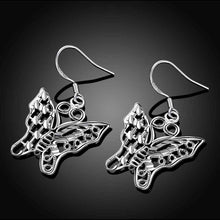 silver earring butterfly earcuff bijoux femme smte3 J4U66