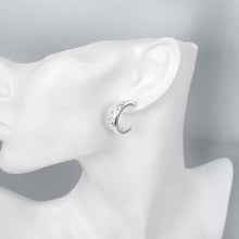 silver earrings semi hollow stud earcuff bijouterie smte30 J4U66